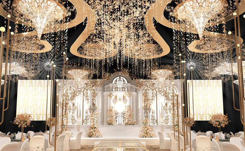 霍尔果斯花木兰喜事汇金色大厅效果展示